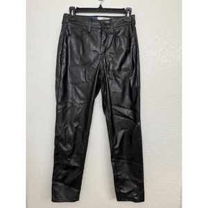 Old Navy Faux Leather Pants‎ High Rise OG Straight Black Women's Size 0